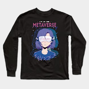 I'm in the Metaverse // Retro Virtual Reality Illustration Long Sleeve T-Shirt